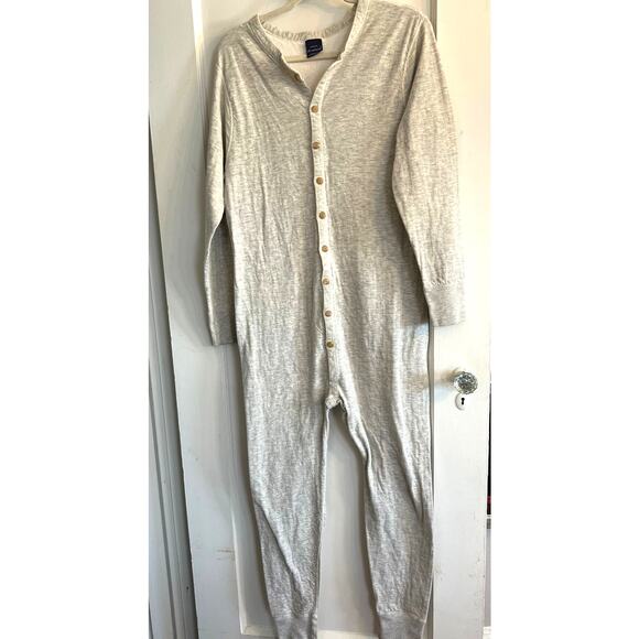 VNTG Men's Duofold One Piece Long Sleeve Long Johns, Gray, MED - Picture 1 of 6